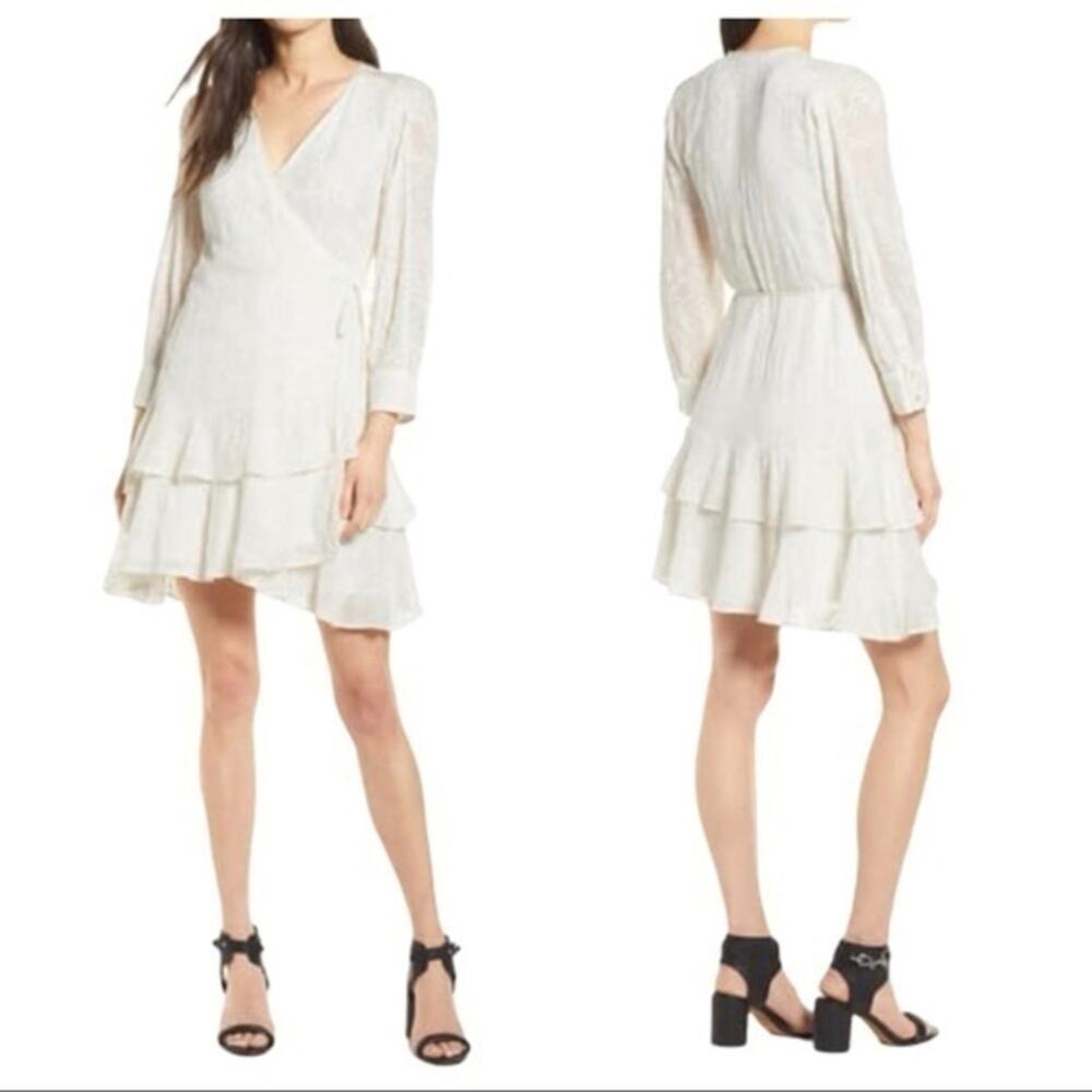 AllSaints Keva Palmer Long Sleeve Wrap Dress Large NWT